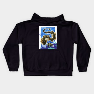 Sea Serpent Dragon Swimming in the Ocean Kids Hoodie